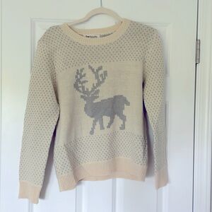Impressions Online Boutique size medium sweater - cream & light gray deer design